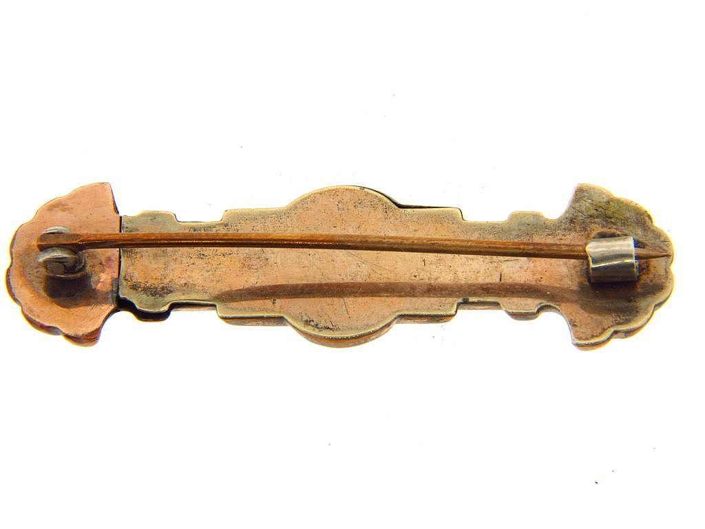 Interesting early bar pin with center crystal bead Interesting early bar pin with center crystal bead