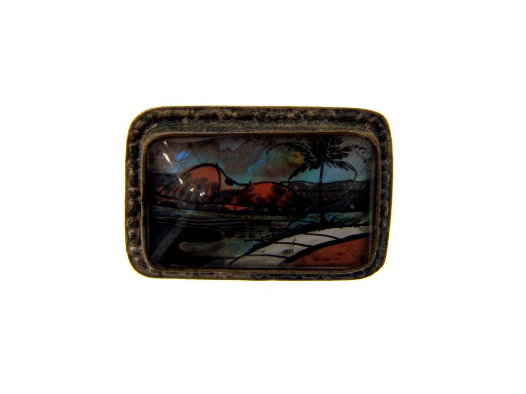 Marked Sterling framed butterfly wing small brooch Marked Sterling framed butterfly wing small brooch