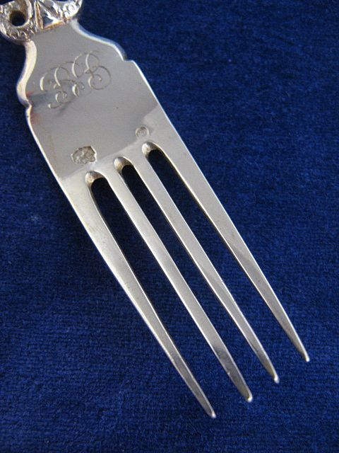 Antique Dutch Solid 833 Silver Figural Fork Mary & Child Cherubs Antique Dutch Solid 833 Silver Figural Fork Mary & Child Cherubs