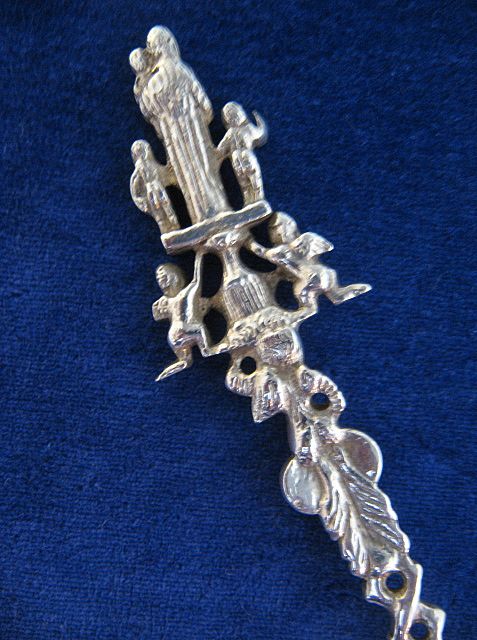 Antique Dutch Solid 833 Silver Figural Fork Mary & Child Cherubs Antique Dutch Solid 833 Silver Figural Fork Mary & Child Cherubs