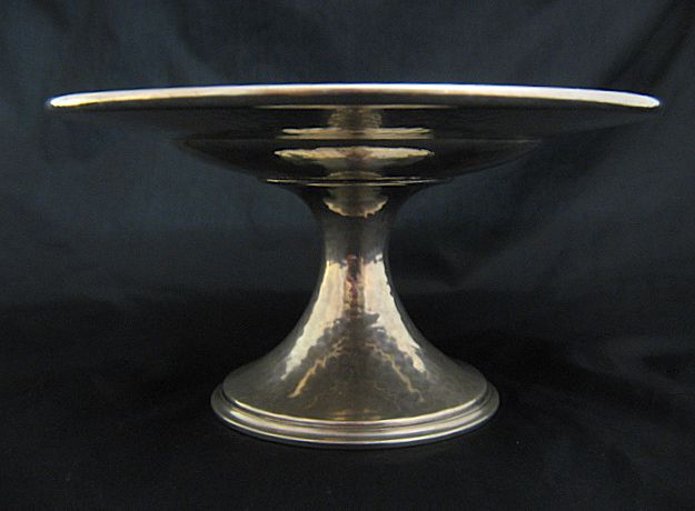 1914 Gorham Hammered Sterling Silver Tazza or Card Receiver 1914 Gorham Hammered Sterling Silver Tazza or Card Receiver