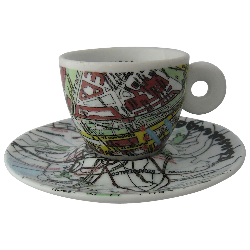 illy from   illy City vintage Moscow Rauschenberg cups Espresso  Cup/Saucer Mexico