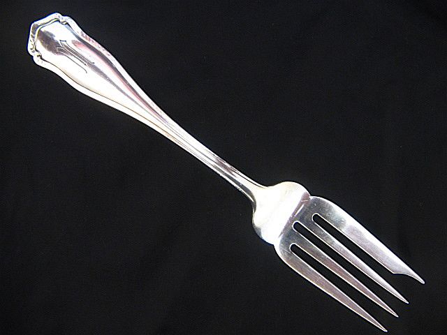 Ca 1909 Shreve Dolores Sterling Salad Fork Hammered Strap Work Ca 1909 Shreve Dolores Sterling Salad Fork Hammered Strap Work