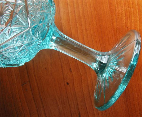 Aqua Turquoise Pressed Glass Oversized Goblet Aqua Turquoise Pressed Glass Oversized Goblet
