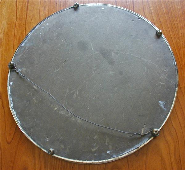 Big 14 Inch Antique Mirror Plateau Or Hang Brass Rim Big 14 Inch Antique Mirror Plateau Or Hang Brass Rim