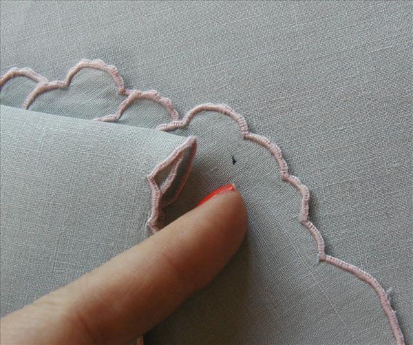 Madeira Linen Set Placemats Napkins Runner Appliqued Pink Gray Blue Madeira Linen Set Placemats Napkins Runner Appliqued Pink Gray Blue