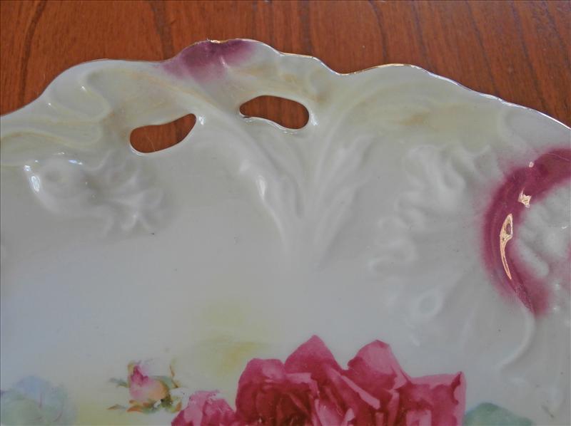 Ornate Molding Roses Serving Plate China Antique Ornate Molding Roses Serving Plate China Antique