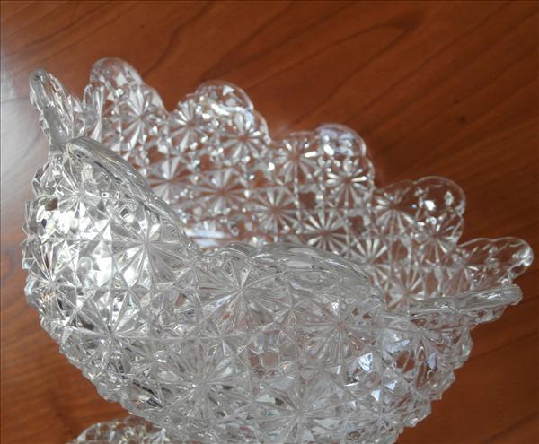 Tulip Rim Daisy Button Compote Antique Pressed Glass EAPG Tulip Rim Daisy Button Compote Antique Pressed Glass EAPG
