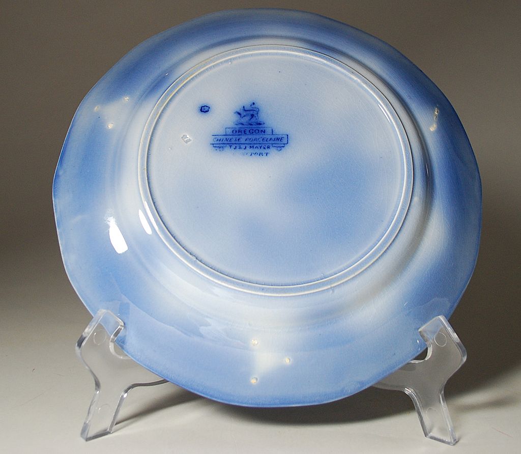 Antique Porcelain Flow Blue Plate Antique Porcelain Flow Blue Plate
