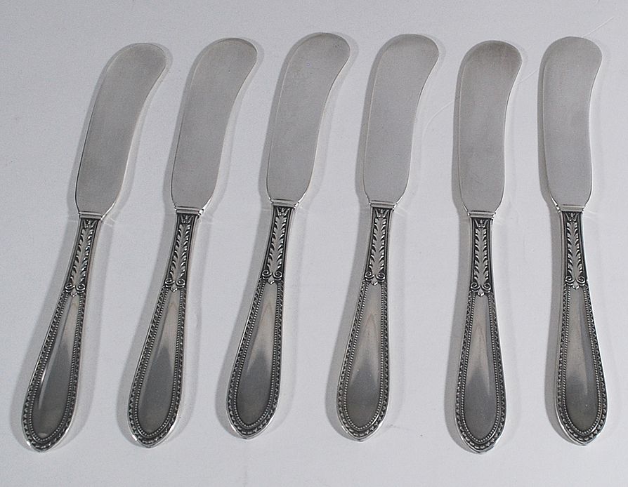Sterling Silver Butter Knives (6), Gorham, Vintage Sterling Silver Butter Knives (6), Gorham, Vintage