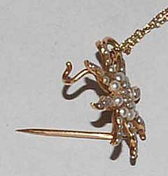 Antique 10K Gold Starburst Pendant & Brooch, Pearls and Diamond Antique 10K Gold Starburst Pendant & Brooch, Pearls and Diamond