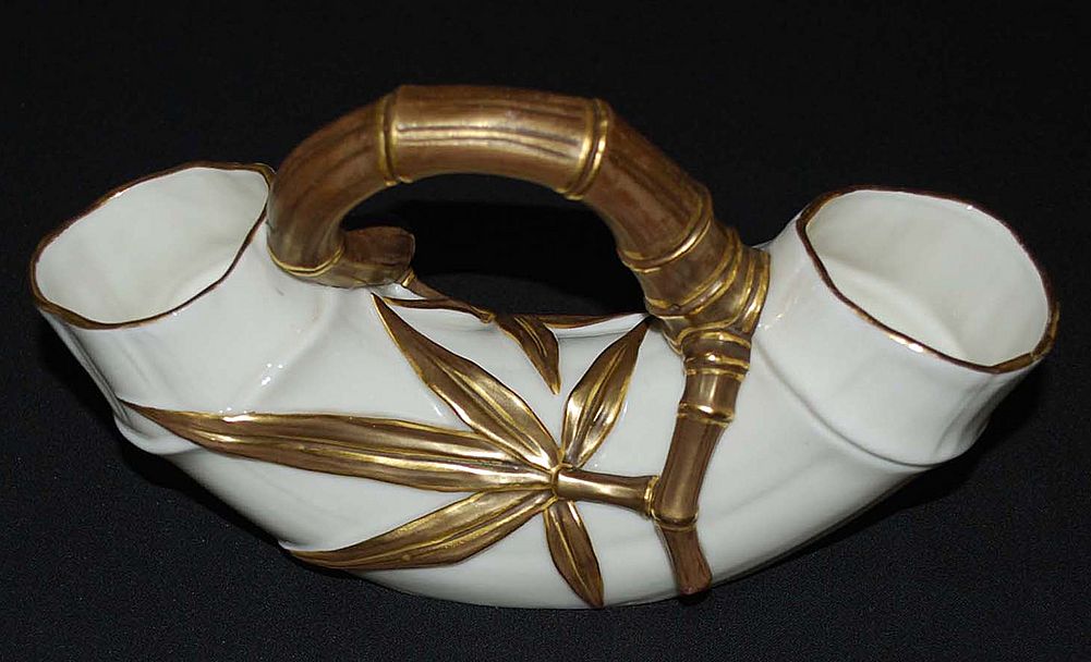 Antique Royal Worcester Porcelain Double Vase Antique Royal Worcester Porcelain Double Vase
