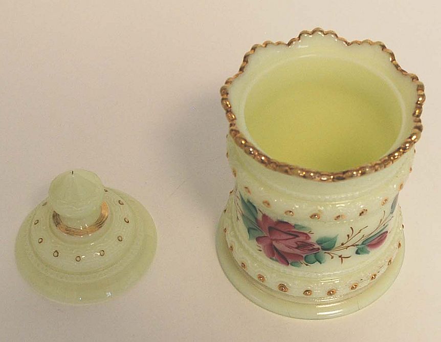 Heisey Custard Glass Breakfast Set, Signed, Antique Heisey Custard Glass Breakfast Set, Signed, Antique