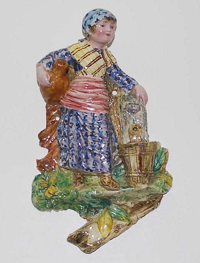 Majolica Wall Hanging Pocket, Continental, Antique Majolica Wall Hanging Pocket, Continental, Antique