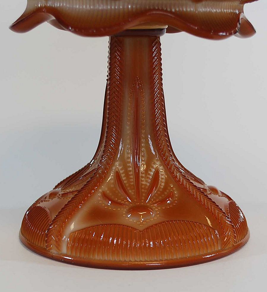 Antique Chocolate Slag Glass Compote Antique Chocolate Slag Glass Compote