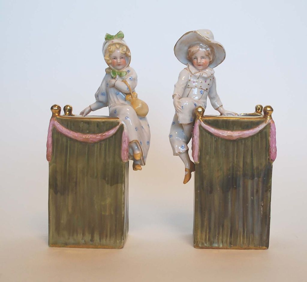 A Pair of Amphora Porcelain Vases, Signed, Antique A Pair of Amphora Porcelain Vases, Signed, Antique