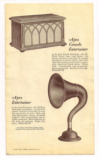 Apex Electric Mfg. Co. Radio and Apparatus Brochure Art Deco Apex Electric Mfg. Co. Radio and Apparatus Brochure Art Deco