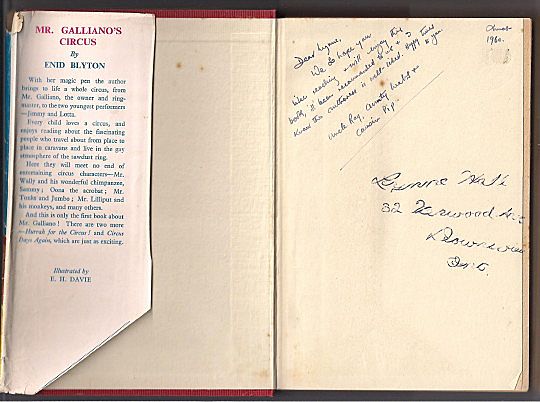 'Mr. Galliano's Circus' by Enid Blyton hard back Children's Series Book 'Mr. Galliano's Circus' by Enid Blyton hard back Children's Series Book