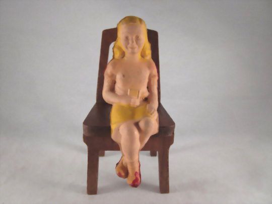Gerber Plastics Sitting Girl Dollhouse Doll Gerber Plastics Sitting Girl Dollhouse Doll