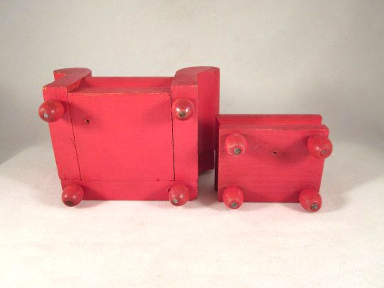 Strombecker 1" Club Chair & Foot Stool Dollhouse Furniture Strombecker 1" Club Chair & Foot Stool Dollhouse Furniture