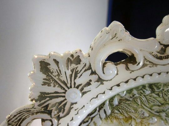 Souvenir of Niagara Falls Embossed & Painted Milk Glass Plate Souvenir of Niagara Falls Embossed & Painted Milk Glass Plate