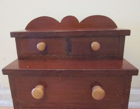 Primitive Stained Wooden Sewing Table Top Chest Primitive Stained Wooden Sewing Table Top Chest