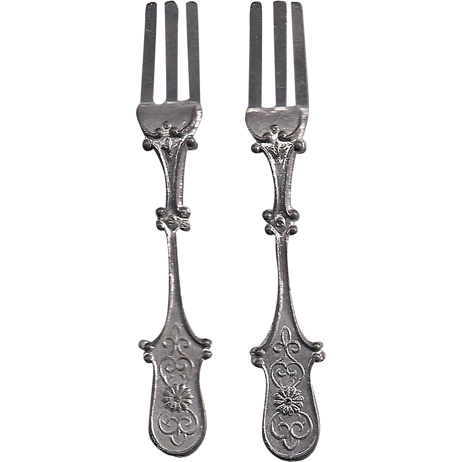 Pewter, Brittania c1890 Toy Fork have 2 Pewter, Brittania c1890 Toy Fork have 2
