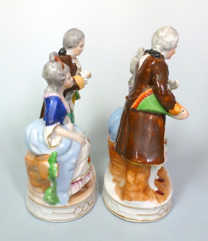 Occupied Japan Figurines Mirror Image Figurines Colonial Dress from