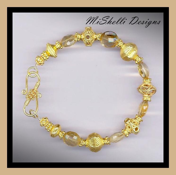 ~Royalty Collection~Faceted Citrine 22K Vermeil Bracelet ~Royalty Collection~Faceted Citrine 22K Vermeil Bracelet