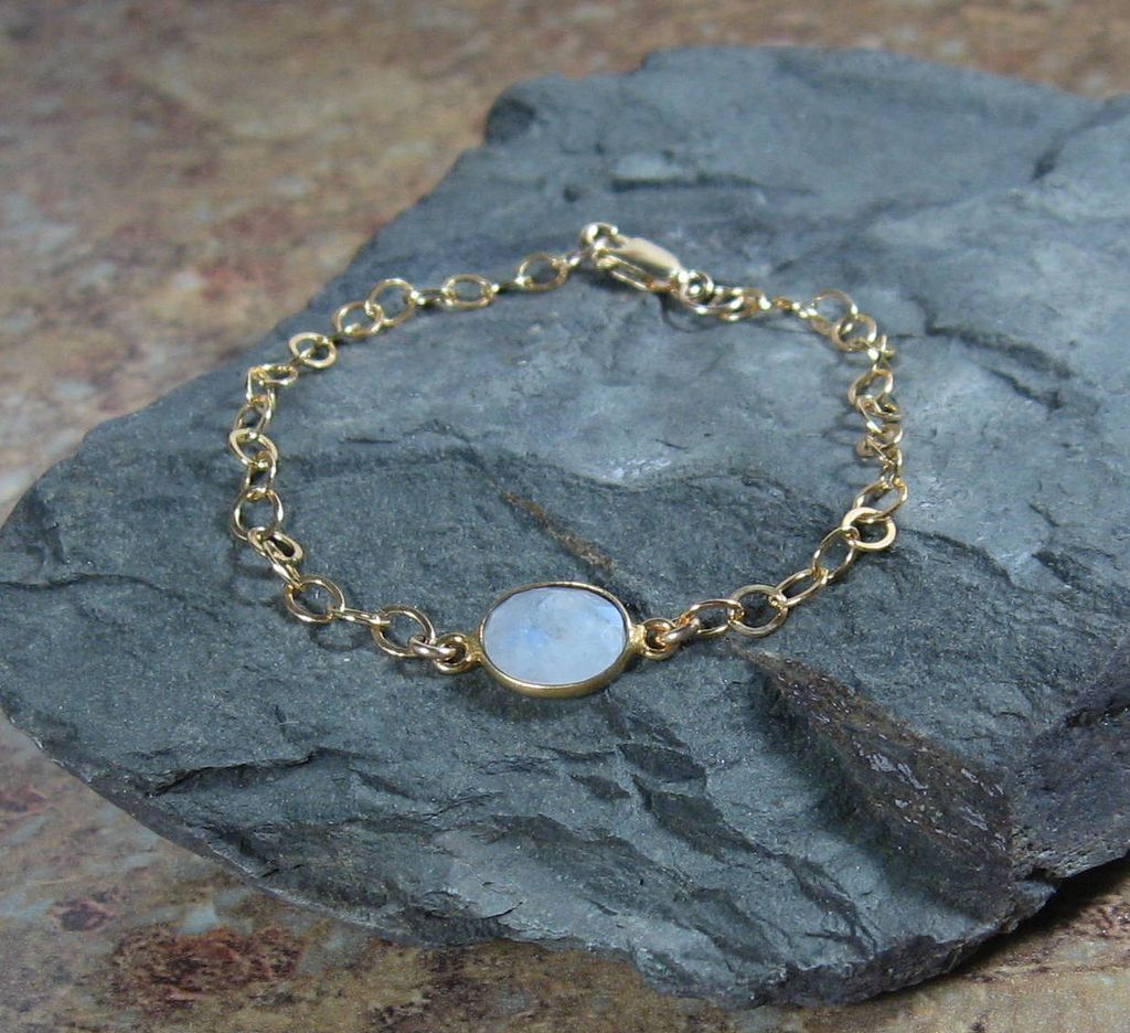Moonstone Quartz Cabochon Gemstone Bracelet Moonstone Quartz Cabochon Gemstone Bracelet