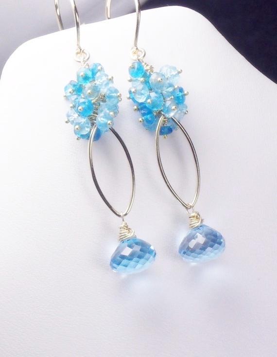 Luxe Topaz Apatite Gold Filled Vermeil Dangle Earrings Luxe Topaz Apatite Gold Filled Vermeil Dangle Earrings