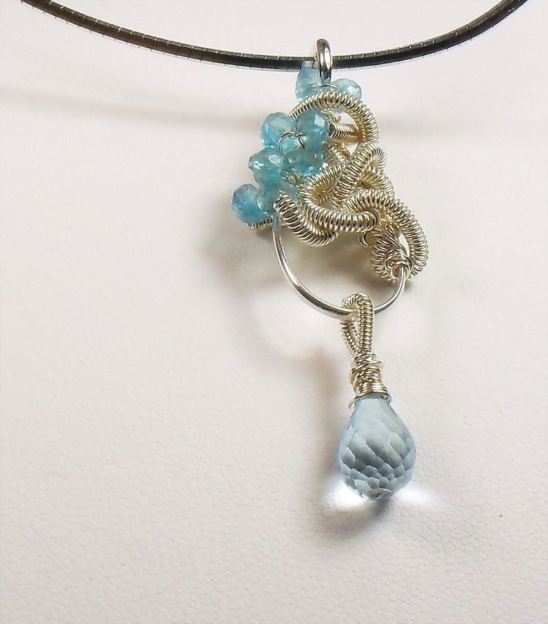 Sky Blue Topaz Gemstone Sterling Necklace Sky Blue Topaz Gemstone Sterling Necklace