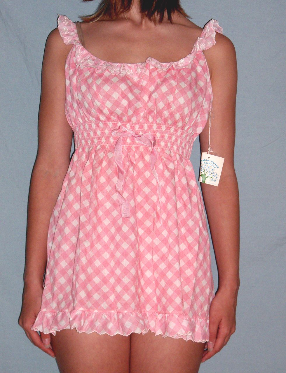 Vintage 1960 Barbizon Seraphim Batiste Pink & white Baby Doll Nighty from missjewel on Ruby Lane