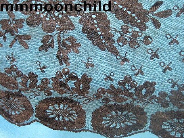 Antique lace bonnet veil silk Spanish lace Antique lace bonnet veil silk Spanish lace