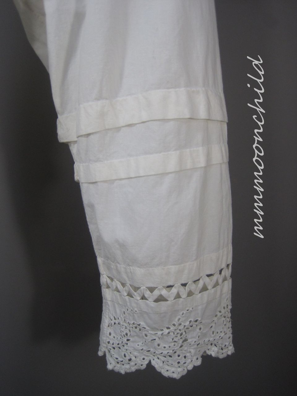Antique Victorian Early Lace Pantaloons HM17 Antique Victorian Early Lace Pantaloons HM17