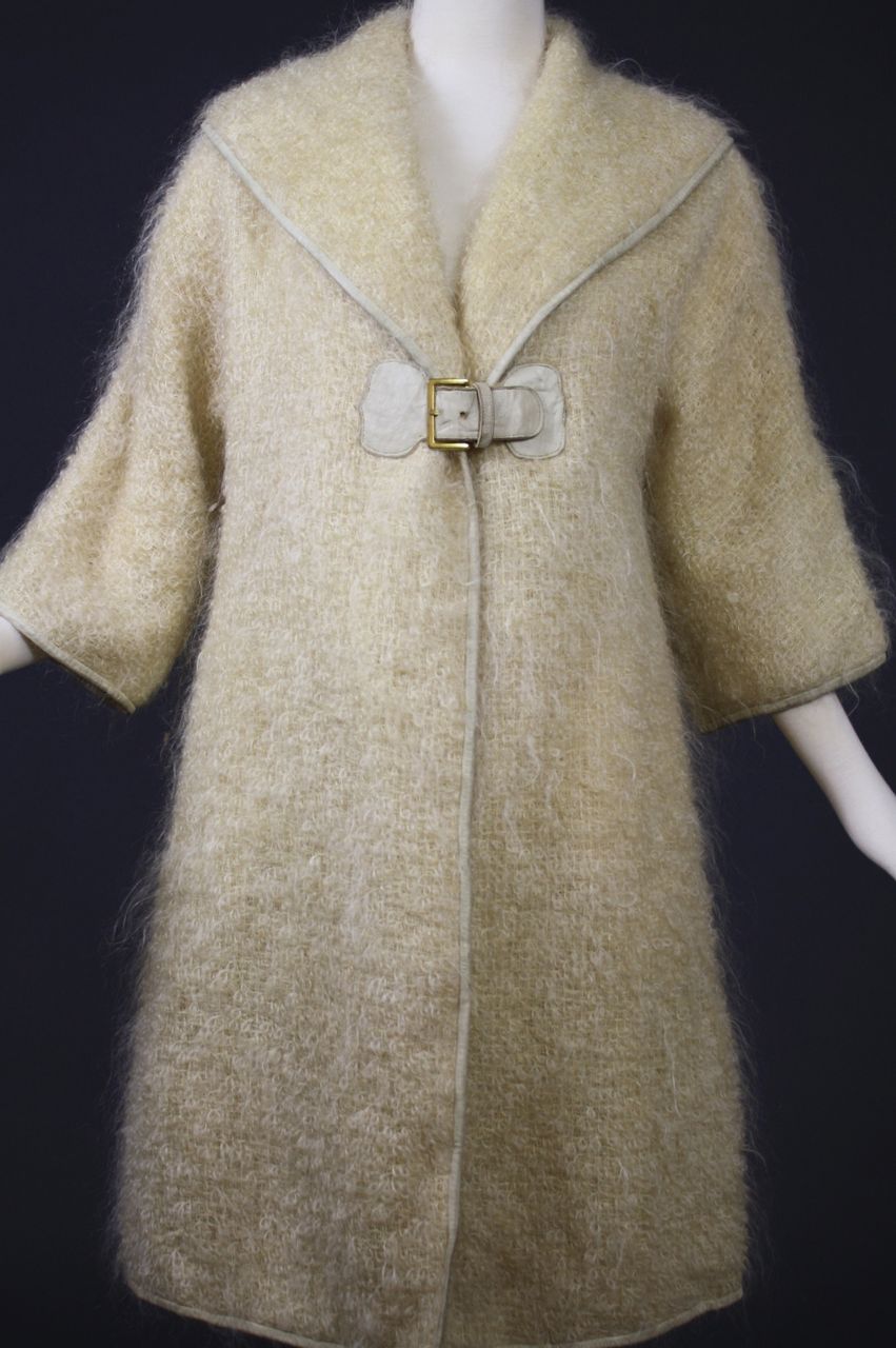 Vintage 60s coat Bonnie Cashin Sills & Co wool angora w buckles Vintage 60s coat Bonnie Cashin Sills & Co wool angora w buckles