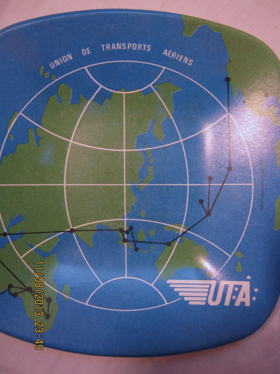 UTA Airlines Promotional Ashtray - Circa 1970 UTA Airlines Promotional Ashtray - Circa 1970