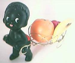 Vintage 1960's Era Porcelain Little Black Boy & Fruit Cart Vintage 1960's Era Porcelain Little Black Boy & Fruit Cart