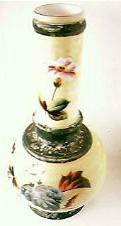 Large & Imposing Victorian Hand Painted Glass Vase Large & Imposing Victorian Hand Painted Glass Vase