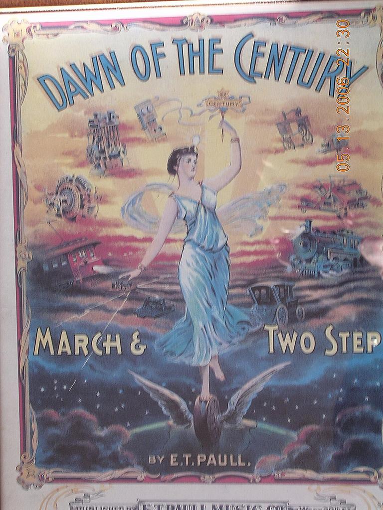 Vintage Sheet Music Cover "The Dawn of the Century Circa 1900 Vintage Sheet Music Cover "The Dawn of the Century Circa 1900