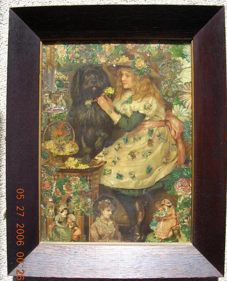 Rare Large Victorian Print & Montage in Oak Frame Rare Large Victorian Print & Montage in Oak Frame