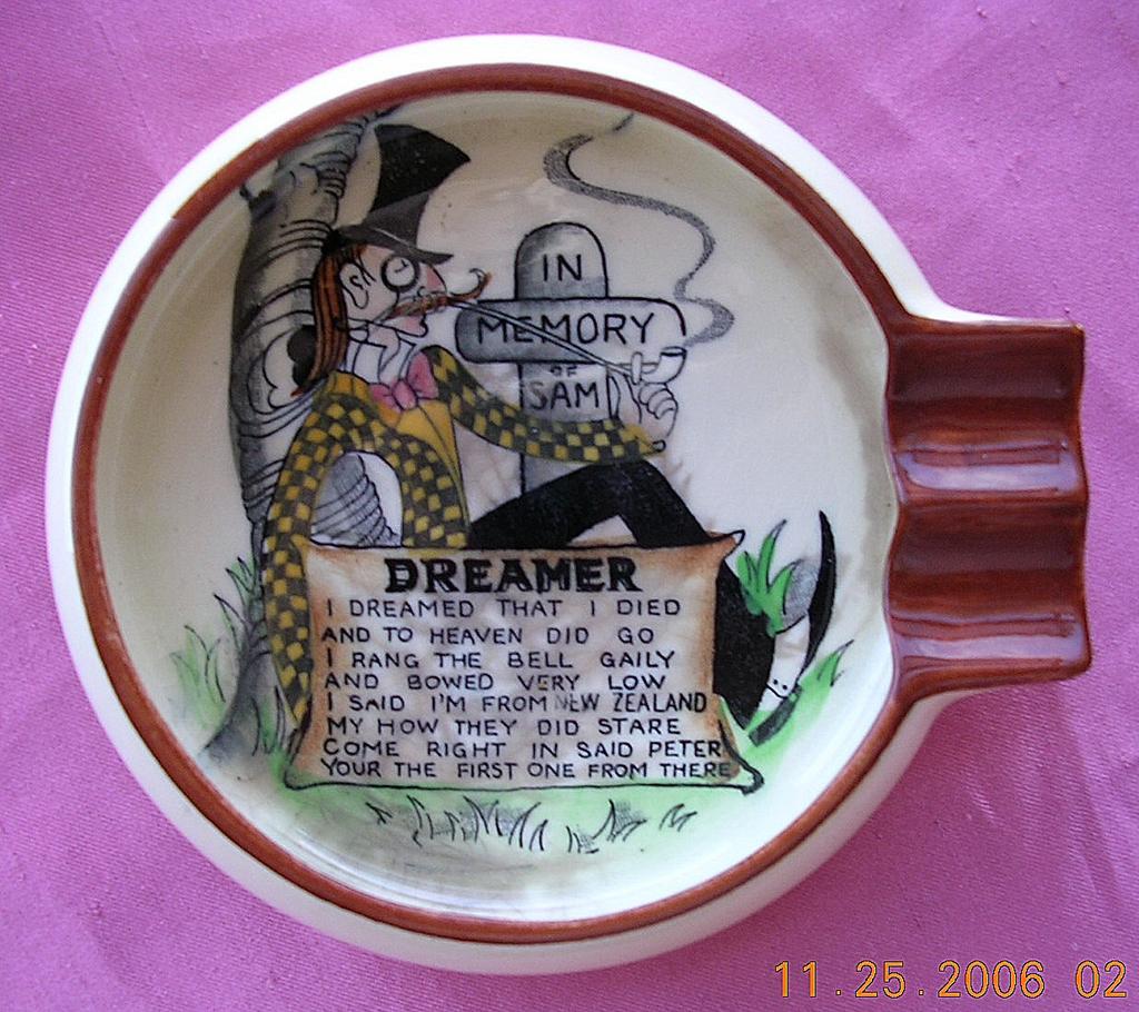 Rare Little Carltonware "In Memory Of Sam - Dreamer" Ashtray Rare Little Carltonware "In Memory Of Sam - Dreamer" Ashtray