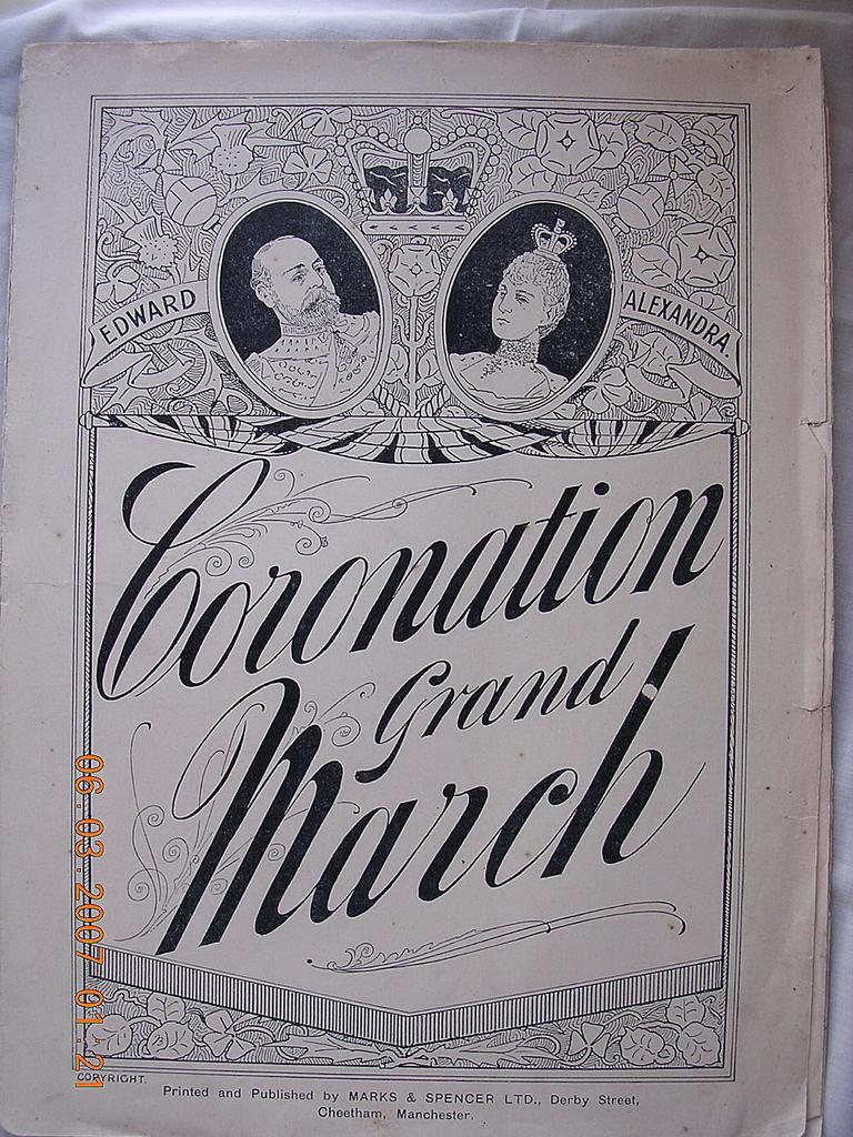 Vintage Sheet Music Coronation Grand March 1901 Vintage Sheet Music Coronation Grand March 1901