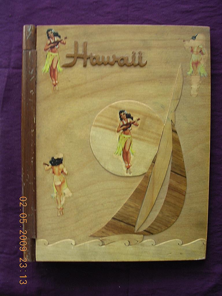 HAWAIIAN Vintage Wooden Photograph Albumn Cover Circa 1940's HAWAIIAN Vintage Wooden Photograph Albumn Cover Circa 1940's