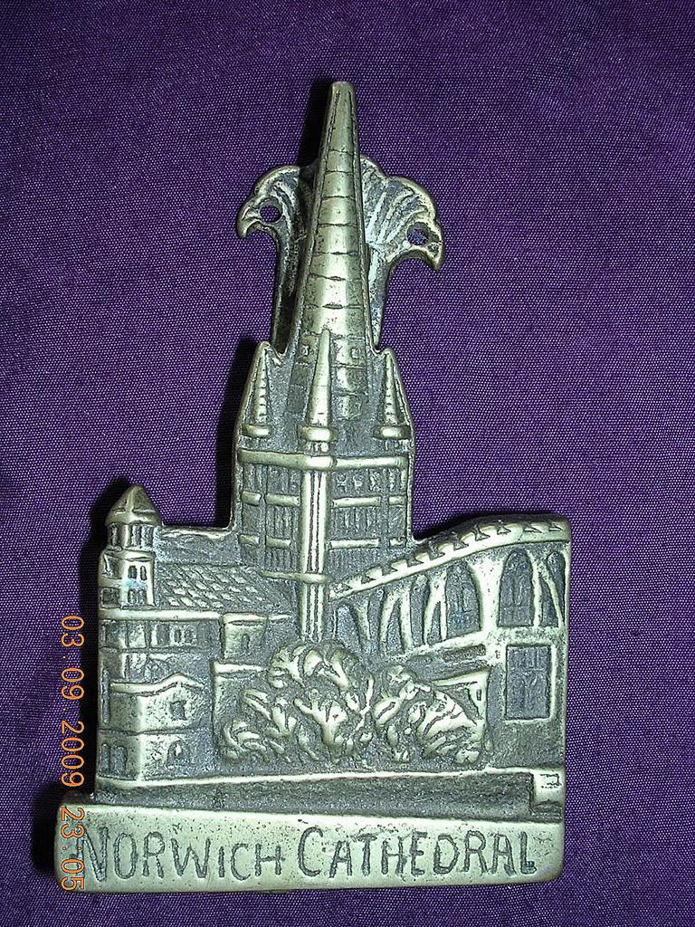 Vintage Small Brass Norwich Cathedral Door Knocker Vintage Small Brass Norwich Cathedral Door Knocker