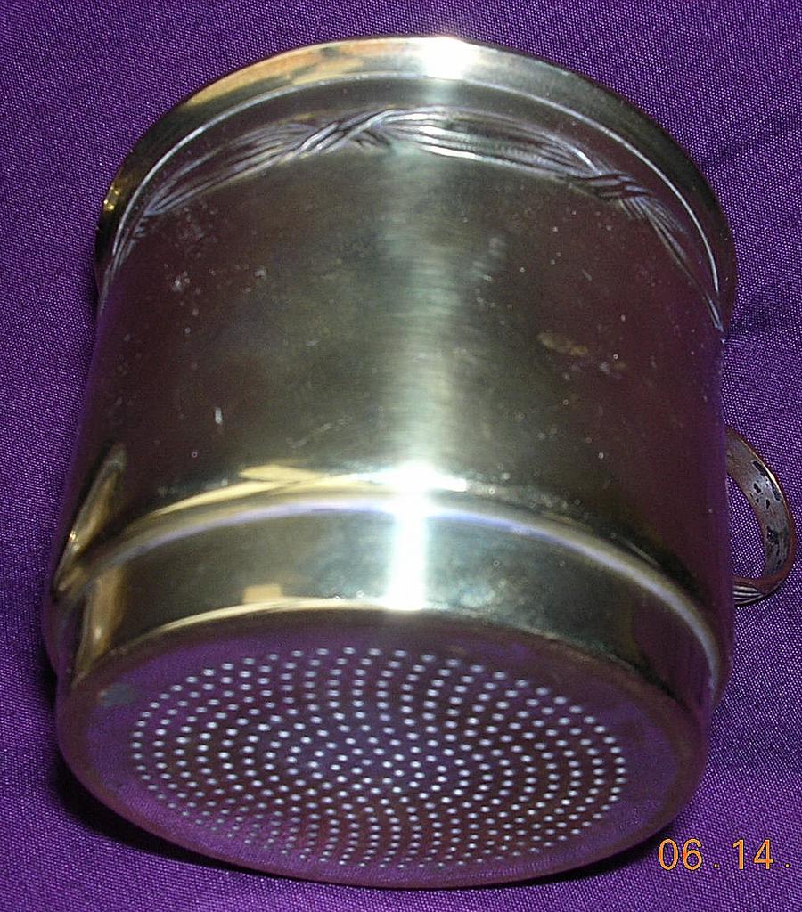 Victorian Brass on Tin Coffee Strainer Victorian Brass on Tin Coffee Strainer