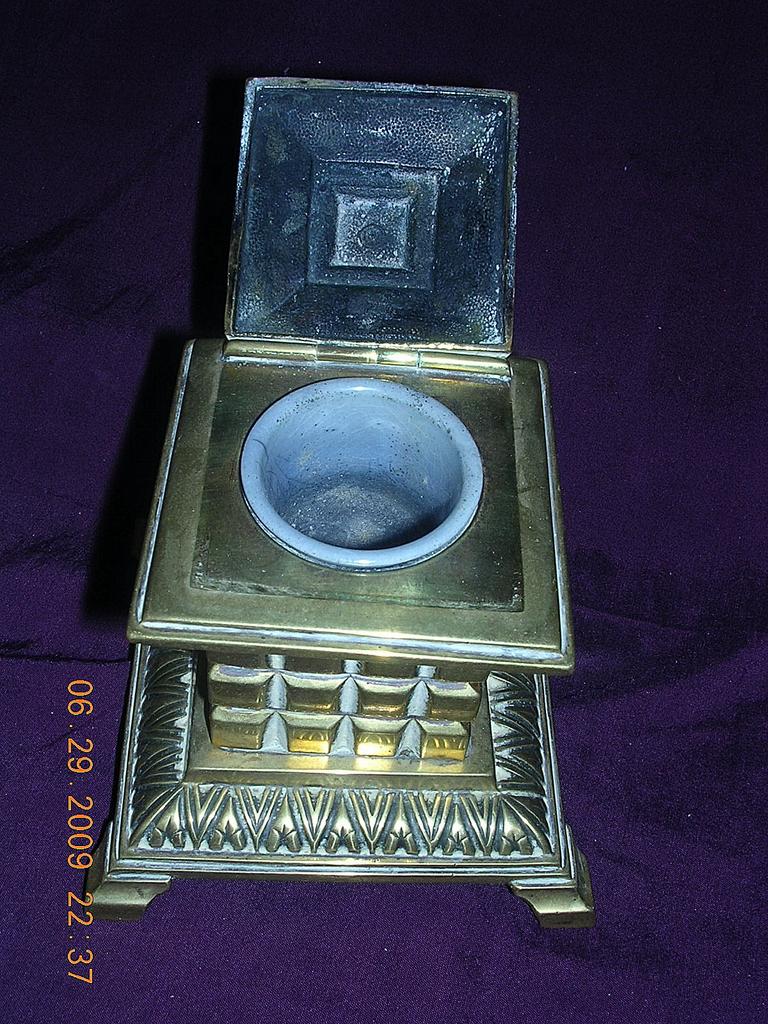 Stunning large Brass Victorian Ink Well Stunning large Brass Victorian Ink Well