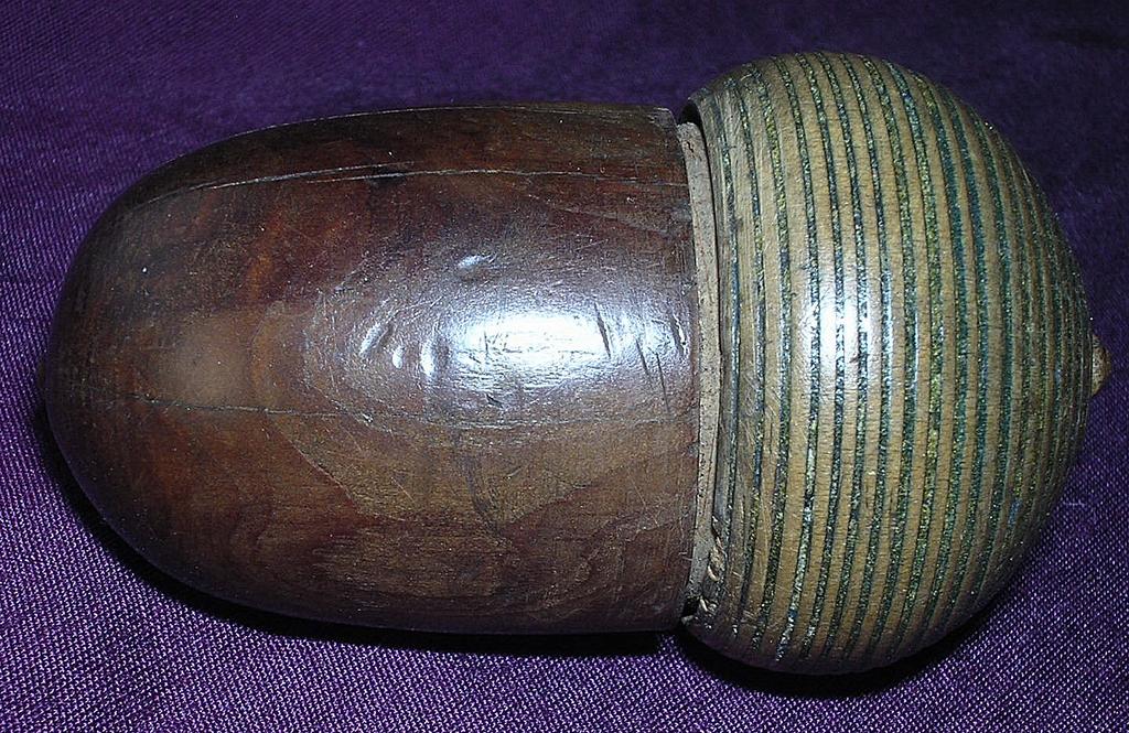Victorian Acorn Shaped Vegetable Ivory Thimble Case Victorian Acorn Shaped Vegetable Ivory Thimble Case
