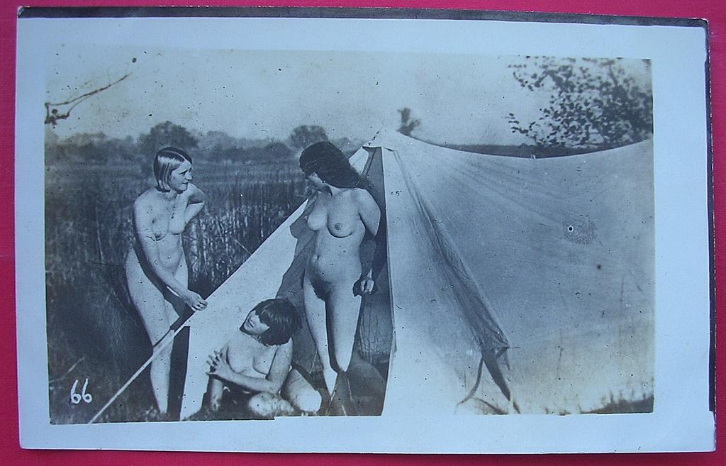 Vintage Nude Nature Lovers French Postcard With Lesbian Overtones