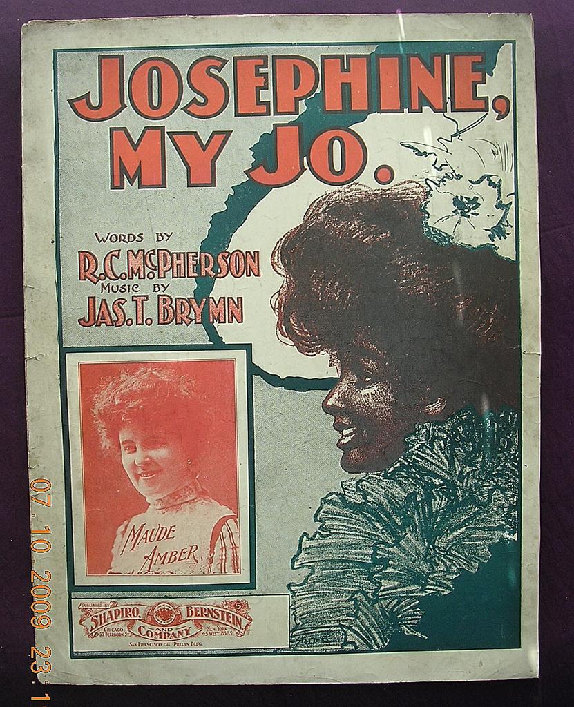 Vintage Negro Sheet Music "Josephine My Jo" 1901 Vintage Negro Sheet Music "Josephine My Jo" 1901